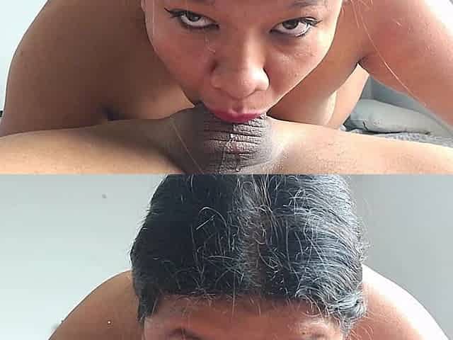 Stick Your Cock Down My Throat!!, I Cum in Her Throat While She Spits My Balls - Rich Latina BBW Giving Deep Throat Blow