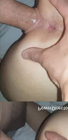 My Thight Pussy Lips Grips His Dick and Made Him Explode on My Bum