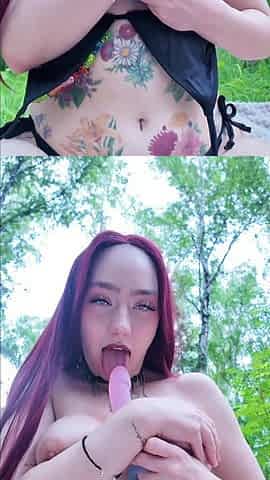 Verified Amateurs - Russian Girl Jerks Off In The Woods While Is Watching