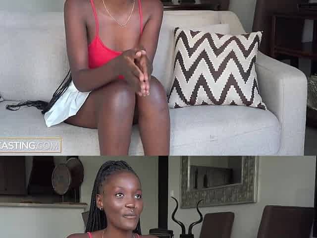 Gorgeous Ebony Model Sloppy Sucks Big White Cock POV In Amateur Audition