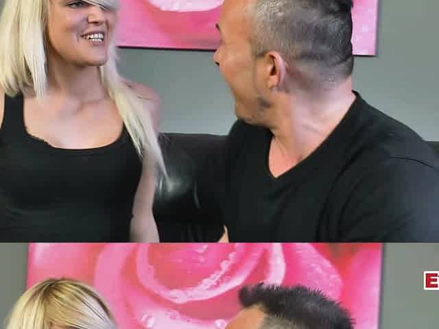 German blonde street slut approached and fucked