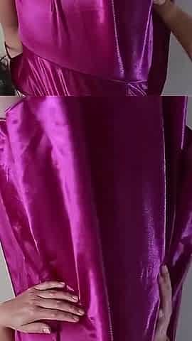Very Clear Bali Girl, Her Hobby Is Colmek Again - Masturbate Using My Purple Silk Satin Dress