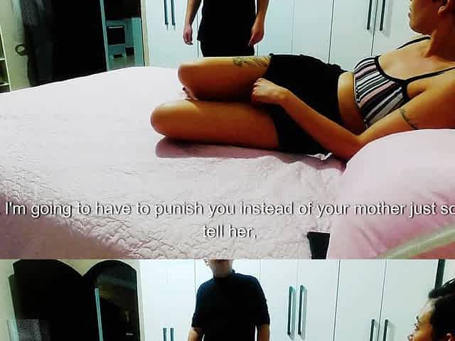 Stepdaughter Is Caught and Has to Give in to Her Stepfather's Wishes