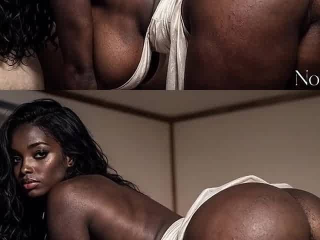 Concupiscent black cutie bounces on top and shakes her firm booty [AI]