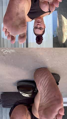 Clean Them! Dirty Soles Oiled up Outside