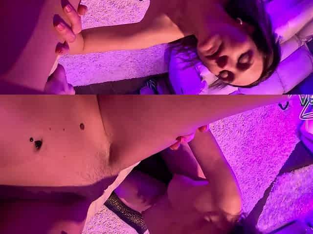 Beautiful brunette with natural tits Mira D in sensual lesbian sex