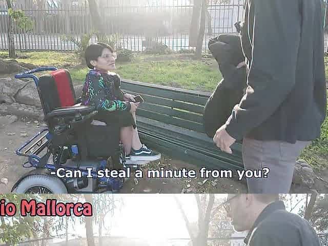 Exotic Wheelchair Cripple Doxy Gets Pick Up in Public! - TU COJA FAVORITA