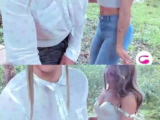 Amateur outdoor lesbians kissing