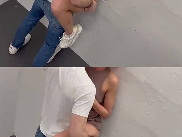 Double Creampie During Sneaky Stairwell Hook Up With 2 Guys Sloppy Seconds