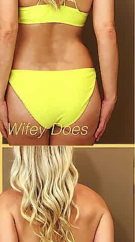 Wifey wears a skimpy yellow bikini