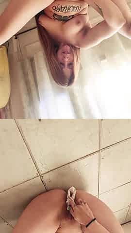 Dirty Girl and Her Boyfriend Peeing in Her Thong