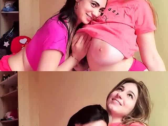 Small tit slender teen babes enjoying lesbian pussy licking