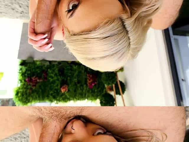 Blonde Chikita shows off her big boobs and bush