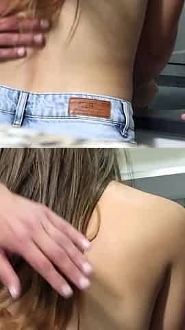 Girlfriend Riding Her Friend's Dick. Cuckold Masturbating!