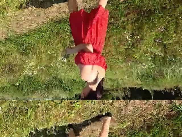 Country beauty gives a oral pleasure outdoors