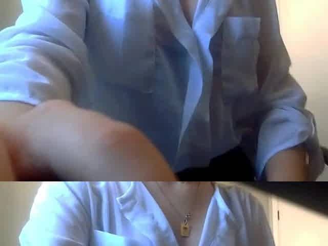 Fingering twat and licking the fingers wicked secretary masturbation whilst should be working