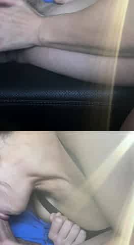 Sexy Slut Gives A Big Cock A Blowjob In The Car