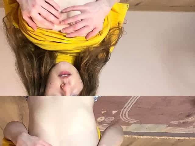 Cute curly brunette solo webcam masturbation