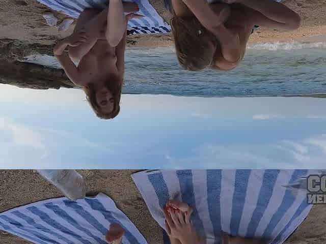 Nude Yoga On Private Secluded Tropical Beach With Mira And Katrina Stretching
