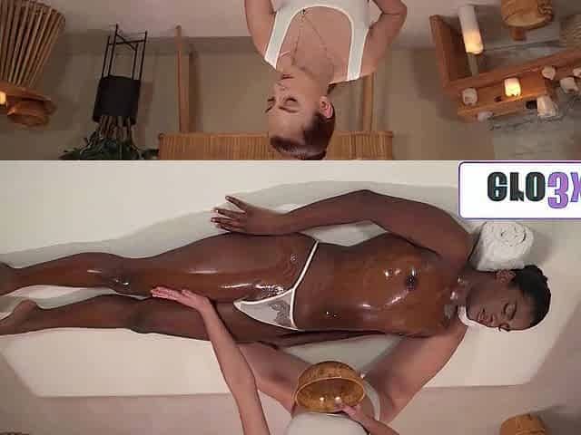 Trickling Moist Brunette hair Angels Grind Their Way to Orgasm