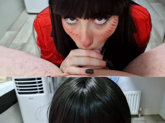 Yumeko Jabami makes her master CUM TWICE pov blowjob