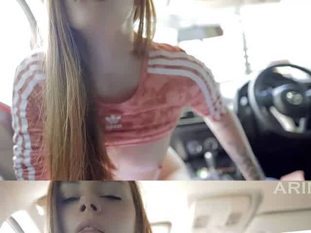 Beautiful damsel tempts stranger for hot car romp PUBLIC
