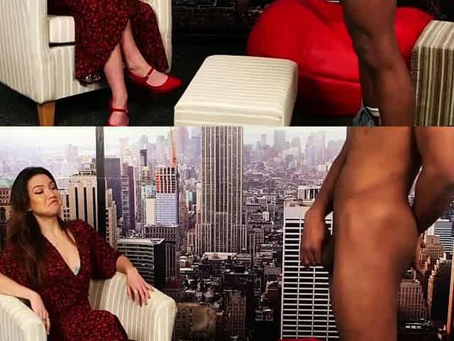 Greedy busty voyeur enjoys BBC job