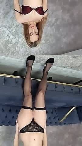 Masturbating with Stockings and Flats on