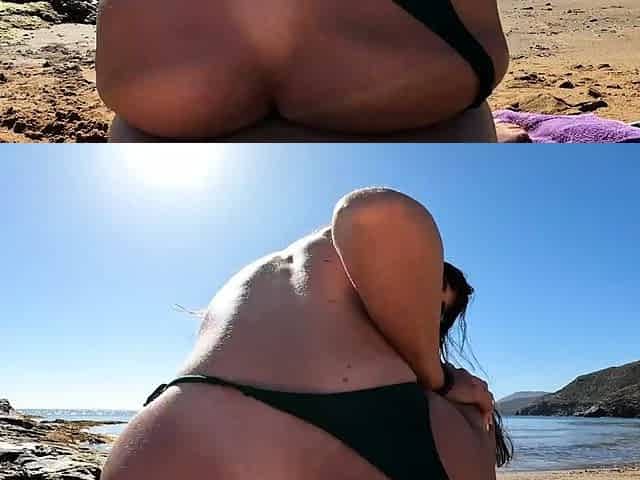 Spanish couple fucking on nudist beach with voyeurs