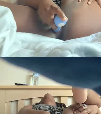 Lewd Black Screws Herself In Her Step Sisters Daybed