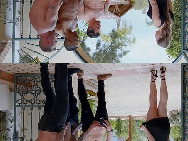 The hot brunette Lady Lyne gets fucked by multiple cocks in steamy gangbang action.
