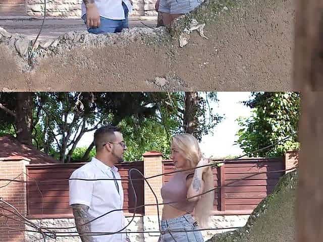 Street Pickup Golden-haired Got Facial Oozing By Random Wall