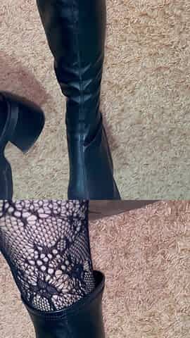 Playing with My Legs in Sexy Stocking and Boots