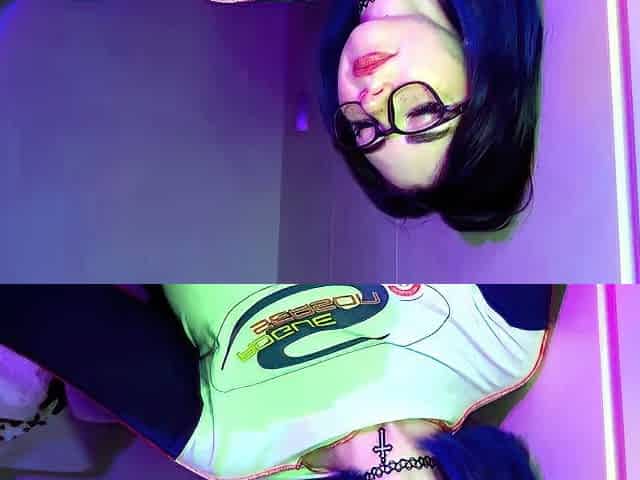 Neon Purple Babe Teasing and Posing in Lingerie