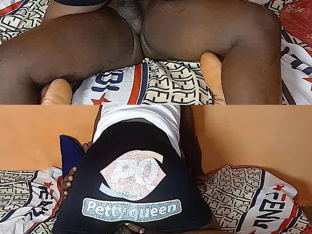 Small large butt riding large dong