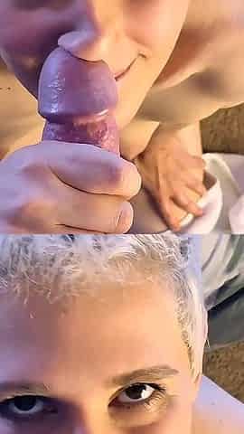 Cock Sniffing and Cum on Her Face and Nose - Best POV