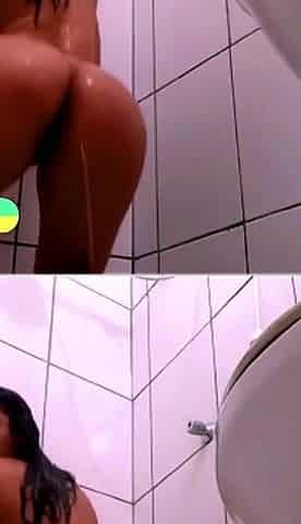 Hot Girl with Big Ass Taking a Shower and Showing off Her Hot Ass