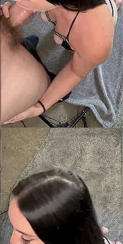 Bitch sucks large jock