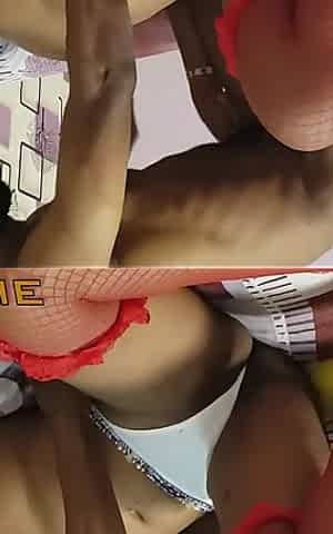 Sexy Big-ass Nigerian Teen Slut in Red Stocking Craving for a Dick.