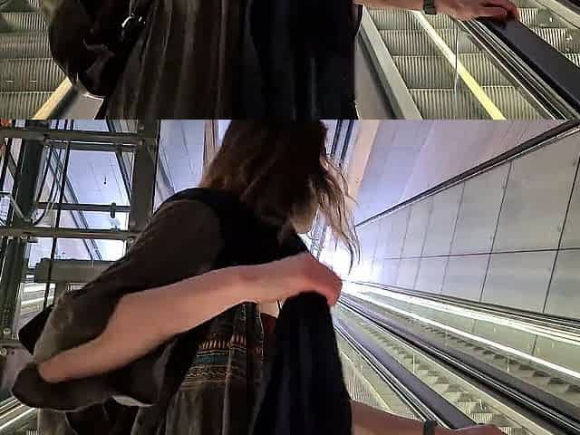 1st-time voyeur plays with her vagina in an Amsterdam Metro Station