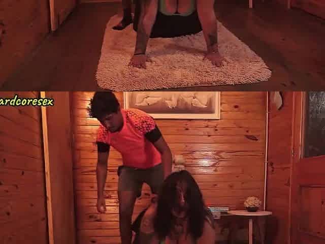 My personal coach gets an accidental erection after seeing my cleavage.