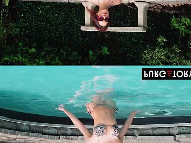 Breasty honey can't control herself and seduces the pool man