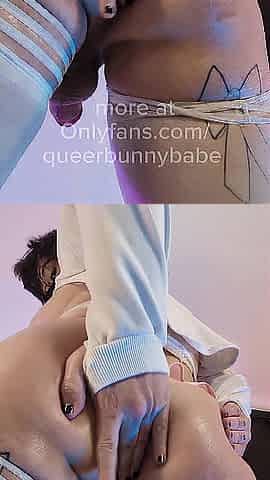 Bubble Booty Femboy Gets Oiled Up and Gets Screwed