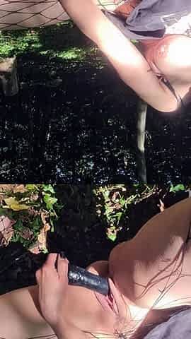 Gothprincess Analdildo and Pissing in the Forest