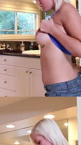 Hot blonde babe fucked by a BBC dude on the bed