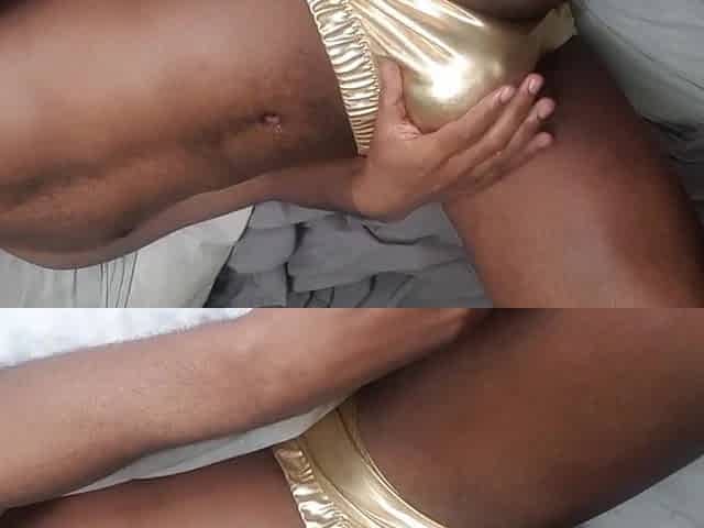 Pleasuring myself in bed before I cum