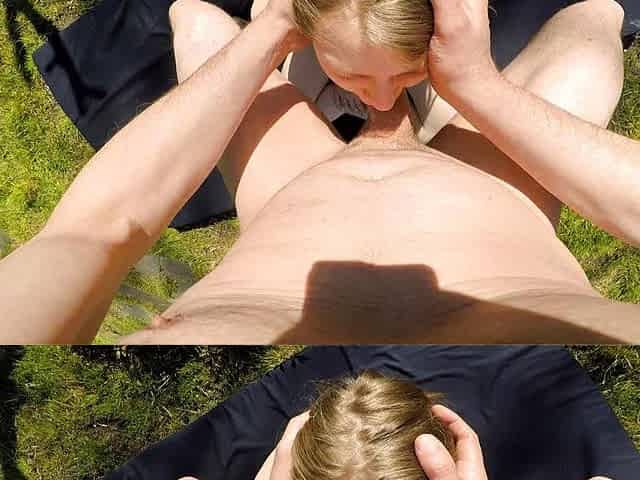 Real amateur blonde gives a hot POV blowjob on the train