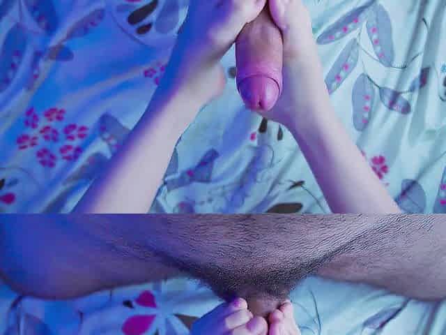 The most good footjob u'll ever watch! Marvelous pink feet and cum on feet! ASMR
