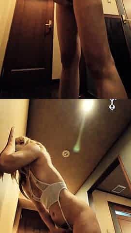 Perverted play in a white leotard