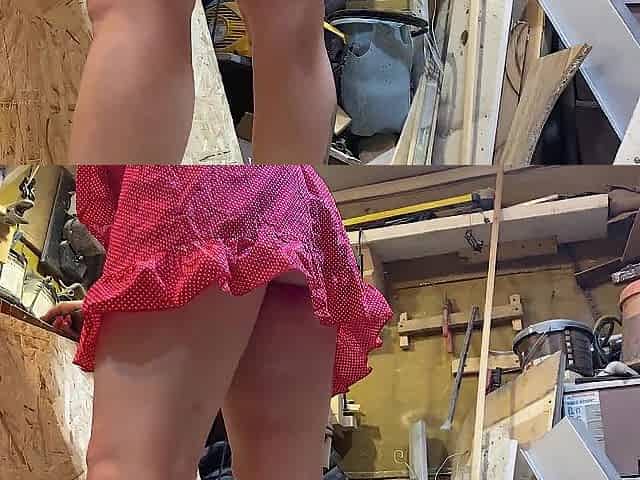 Garage Screwing with Redhead Worker Angel with Curly Vagina
